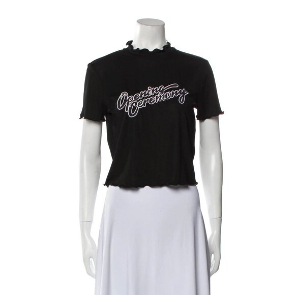 OPENING CEREMONY Graphic Print Mock Neck Crop Top Size: S - Picture 1 of 3